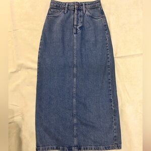 Topshop Denim Maxi Skirt High Waisted NWOT